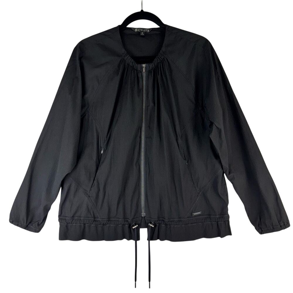 Athleta Chill Bomber Athletic Nylon Jacket Size Medium Windbreaker Running
